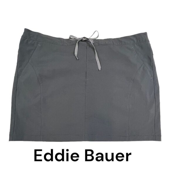 Eddie Bauer Skort Women XL Gray Mini Tie Front Straight Hem Activewear - Picture 1 of 8